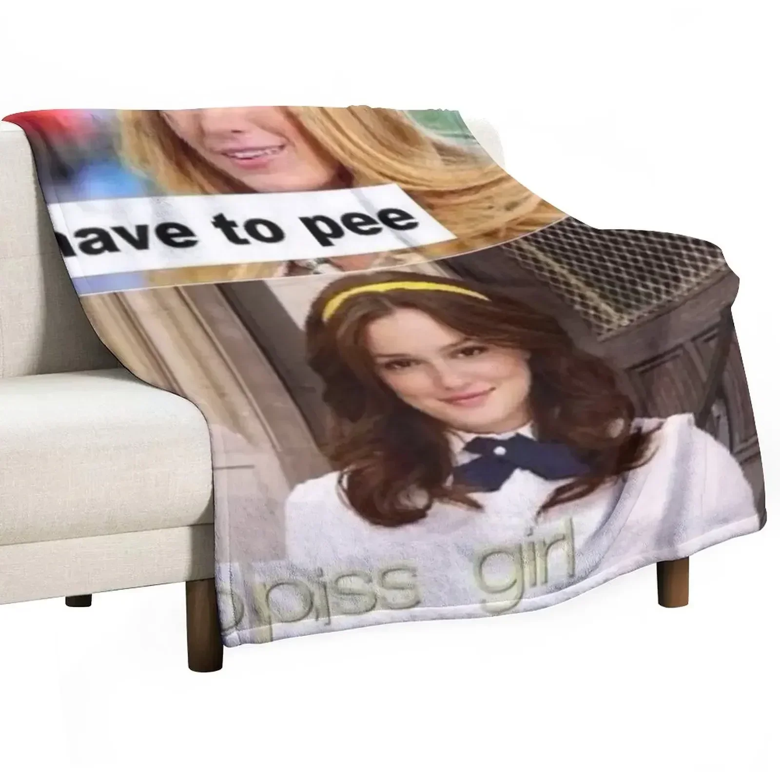 i have to pee go piss girl Throw Blanket Sofas Picnic Blankets For Bed Large Luxury Throw Soft Beds Blankets