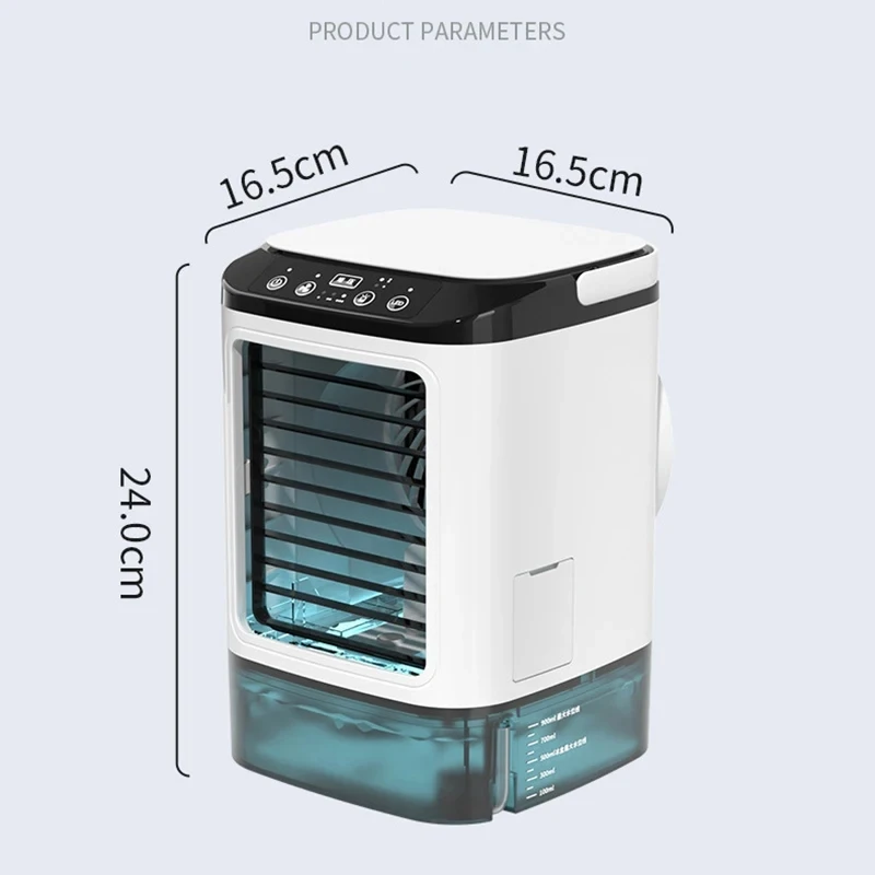 Kipas pendingin udara Desktop portabel, semprotan ganda atomisasi ultrasonik kecepatan 3 pendingin udara sunyi lampu malam kipas listrik rumah