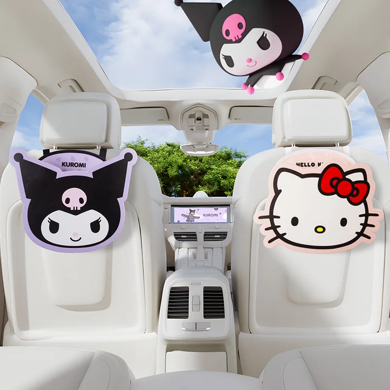 

Kawaii Sanrio Hello Kitty Car Storage Box Portable Cartoon My Melody Kuromi Seat Back Hanging Bag Cute Sundries Organizer Gift