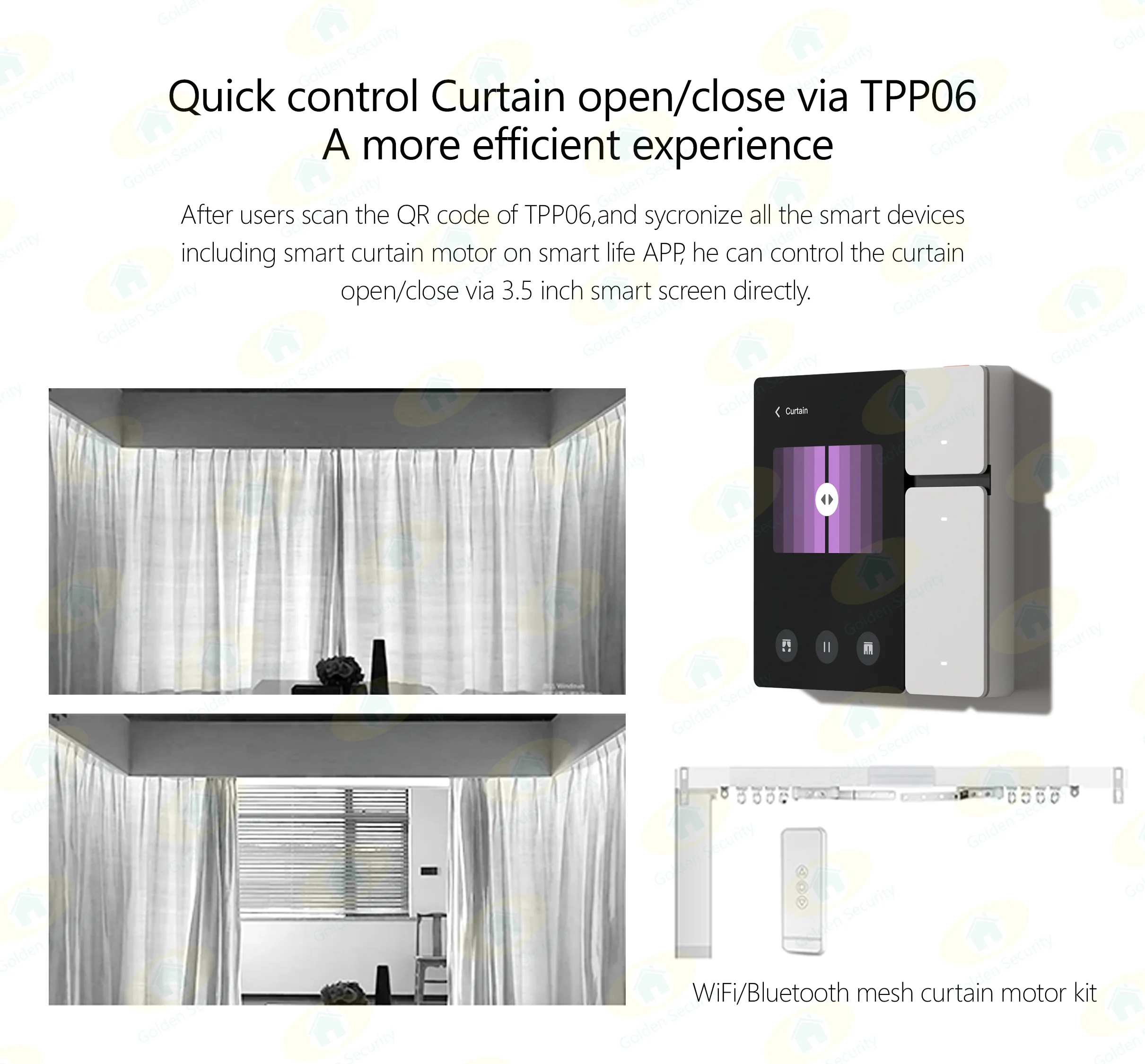 Nuovo design 3.5 ''schermo centrale 3 Gang Wifi pulsanti interruttore di controllo della casa interruttore di controllo della casa intelligente Mini EU