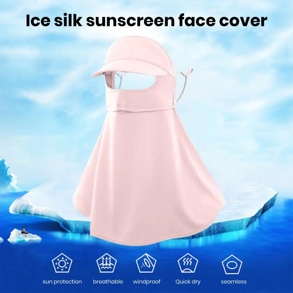 واقي الوجه الواقي من الشمس Upf50+ مجموعة حماية من الشمس من الحرير الجليدي للرقبة لتغطية كاملة وواقي وجه خفيف الوزن للاستخدام في الهواء الطلق