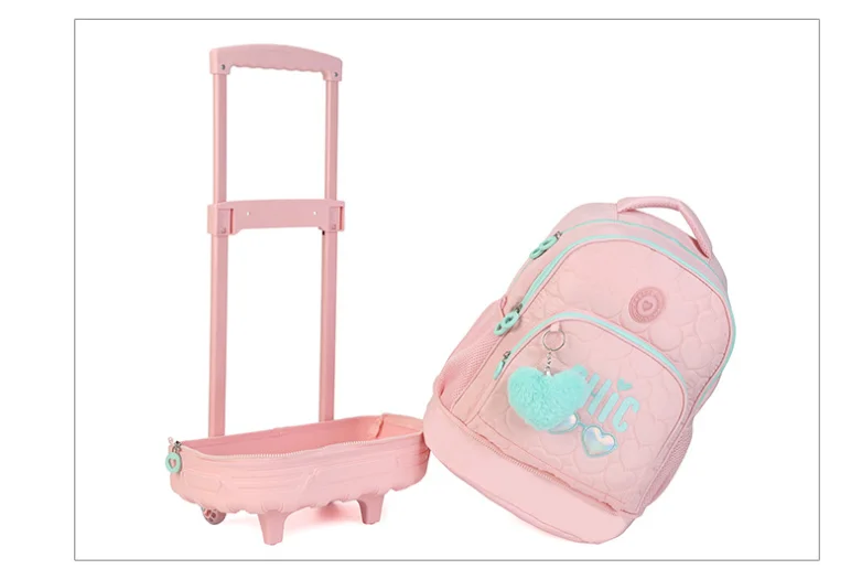 حقيبة سفر للأطفال بعجلات مدرسية حقيبة ظهر بعجلات للفتيات حقيبة ظهر مدرسية بعجلات للسفر للفتيات #1