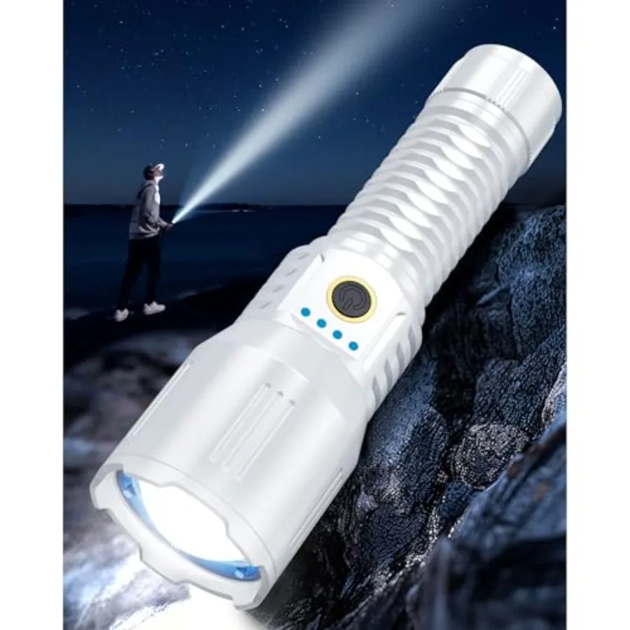 

Laser Flashlights 5000.000 High Lumens Rechargeable, Super Bright LED Flashlight, 5 Modes Flash Light High Powered, Adjustable