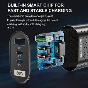 USLION Pengisi Daya USB C 58W Pengisi Daya Pengisi Daya Cepat Bepergian Tablet Laptop PD Pengisi Daya Cepat 3.0 Adaptor Ponsel Dinding untuk iPhone 15 Xiaomi 10 pengisi daya laptop penjualan terbaik - №