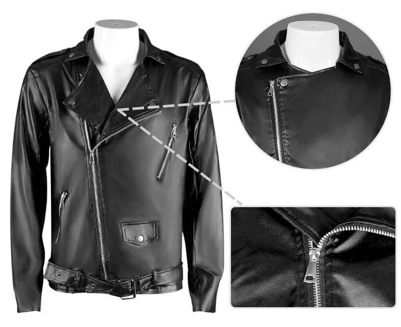 Winter Pu Leren Jassen Voor Heren Motorrijder Cosplay Slim Fit Heren Biker Jack Steampunk Gothic Kleding