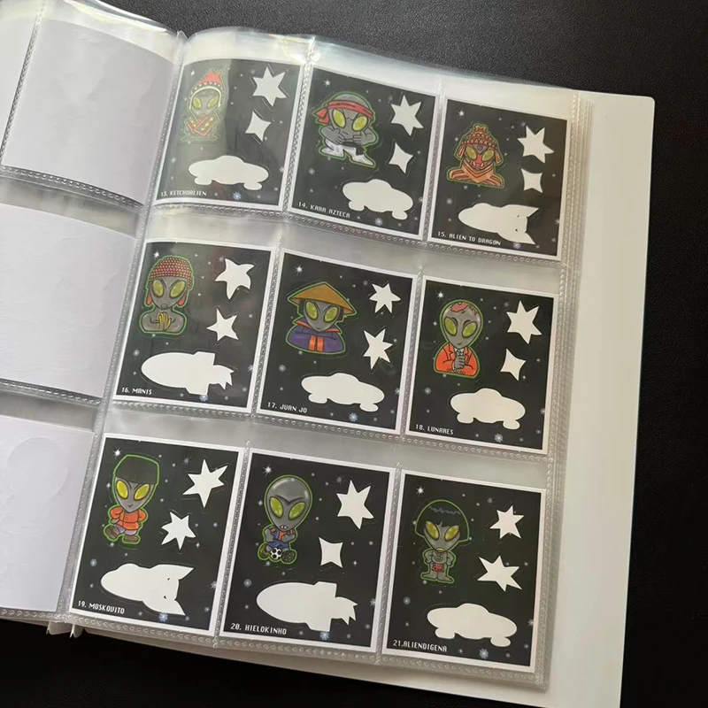 Lote De Tazos Sabritas Hielocos Alien 60 unidades de cartões e adesivos coleção de álbum completo presente de colecionador pode brilhar no escuro
