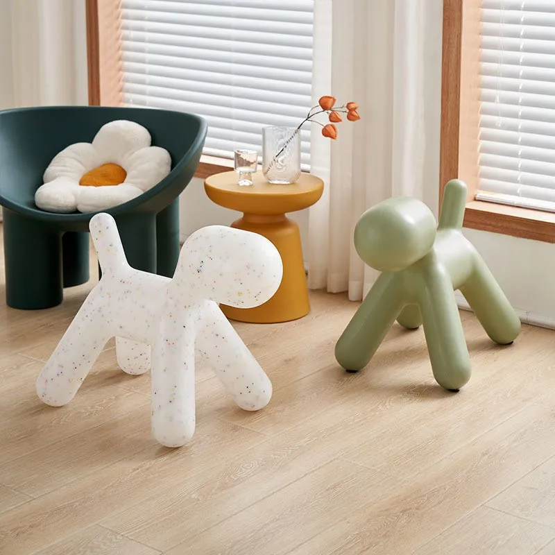 Joylive Simple Creative Animal Shape Toy Personality Dog Chair Plastic Door Shoe Stool Lounge Chair for Living Room