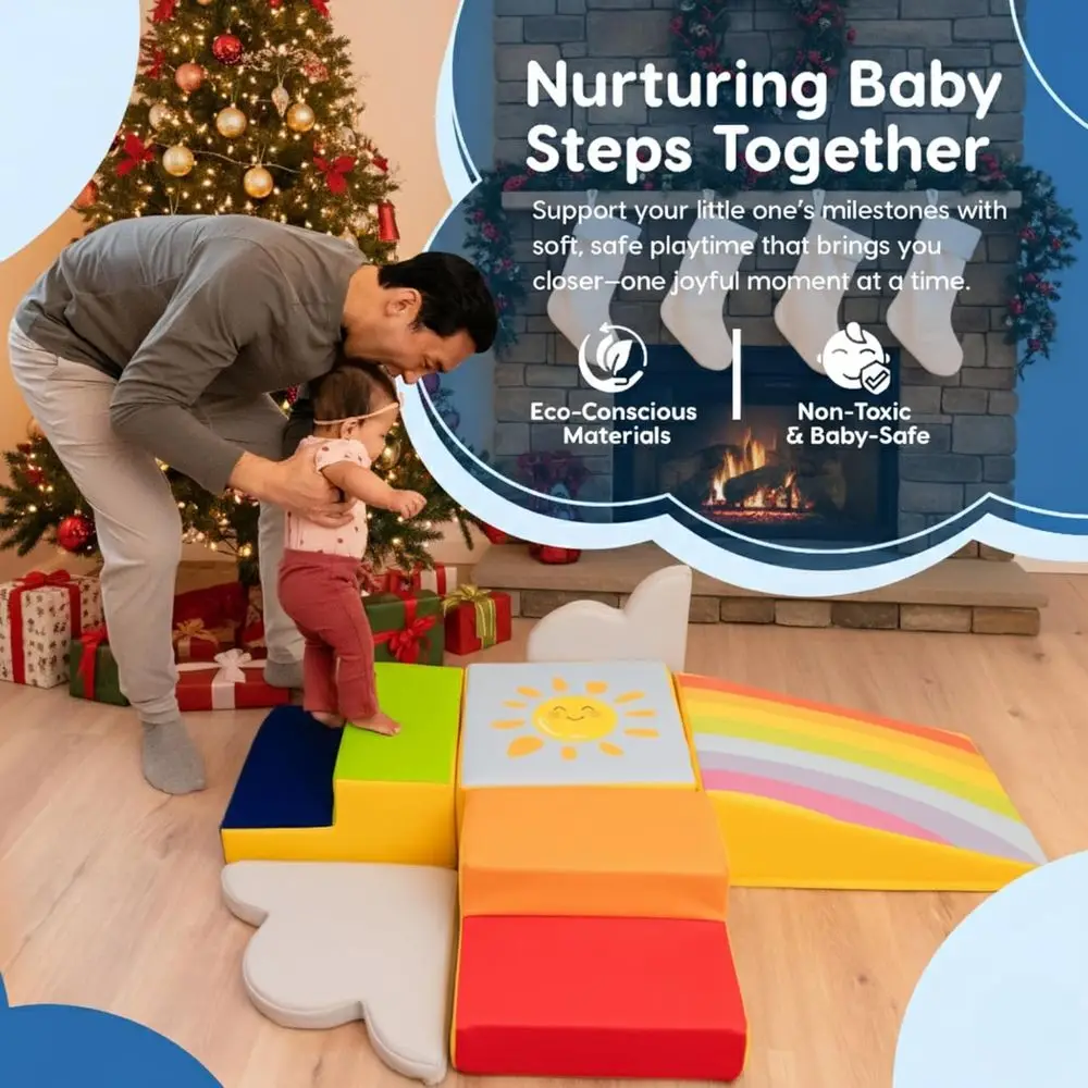 Set di blocchi di schiuma sicuri e coinvolgenti per i più piccoli - Gioco morbido da 6 pezzi per lo sviluppo motoristico, strisciante e riconoscimento dei colori - Clea