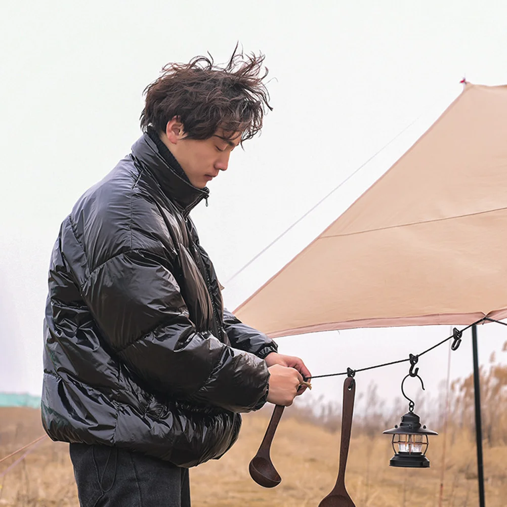 

430cm Nylon Drying Rope 8 Hooks D ring for Clothes Shoes Towel Camping Hiking Travel Fishing Storage ganization