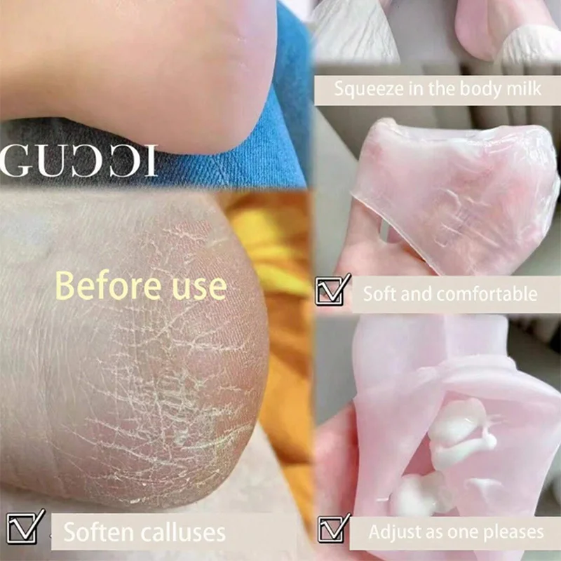 Universal silicone foot repair foot mask moisturizing foot spa mask effectively moisturizes foot protection socks foot care tool image 2