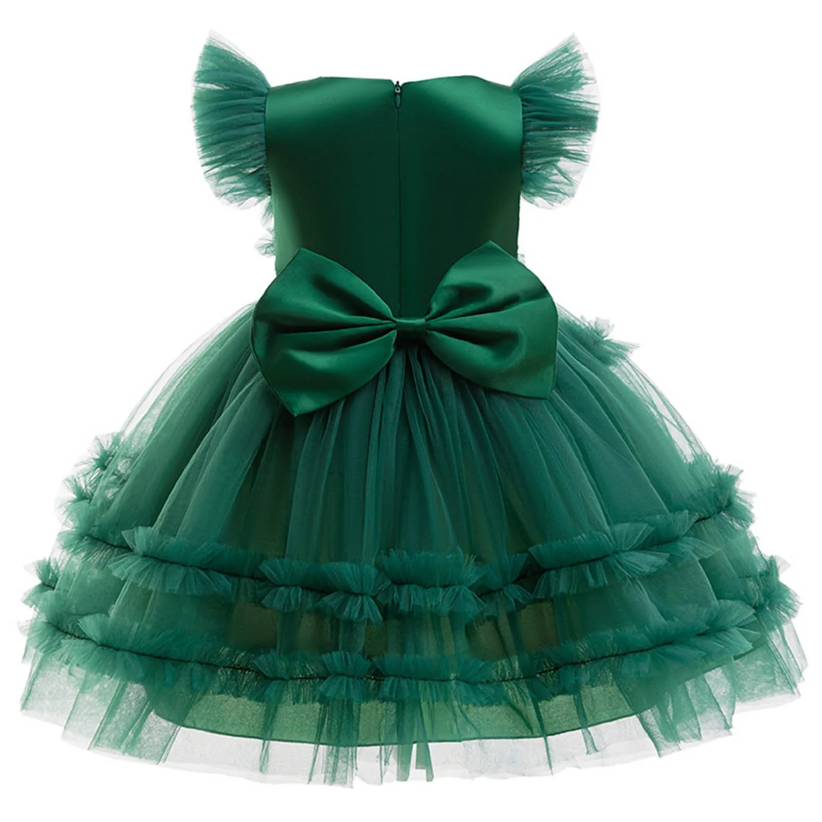 Xmas Girls Princess Dress Cute Christmas Tree Mesh Fashion Girls Dress Party Performance Costumes 2-10 Years New Kids Clothes