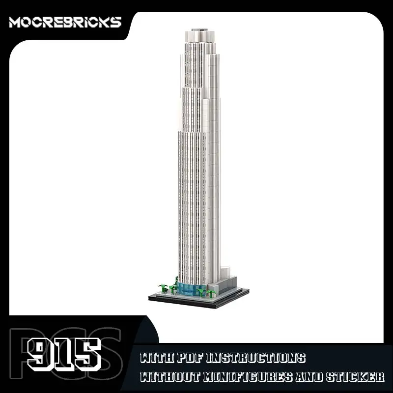 

World Architecture Bank Tower Model White Skyscraper Architecture Building Blocks Technology Bricks Toy Children's Xmas Gift