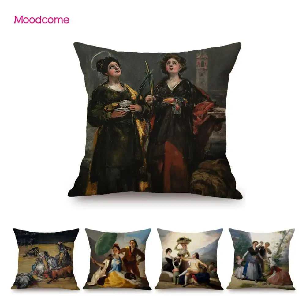 Francisco Goya pintura artística más famosa antigua cristiana Virgen María sofá funda de almohada tienda de la Biblia funda de cojín
