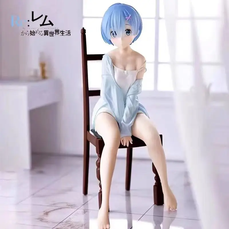 

18cm RE:Zero Anime Figures Chair Rem Action Figure Statue Model Doll Collection Toys Gifts