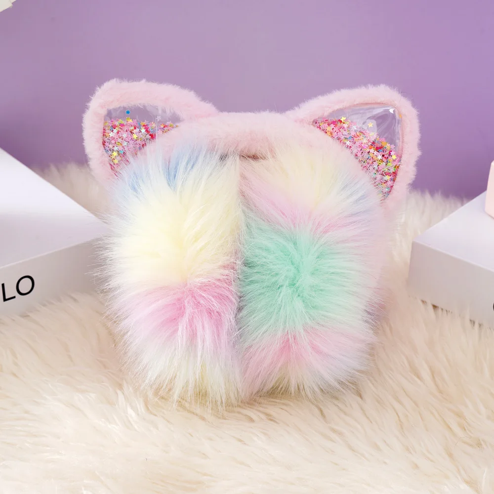 مرحبا كيتي سميكة قابلة للطي القط الأذن الكفة الدافئة بالاكلافا أرنب محاكاة الأذن يفشل للجنسين الكبار الشتاء في الهواء الطلق نمط غير رسمي