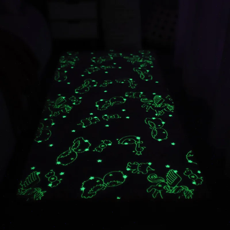 Tappeto spesso Living luminoso tappeto di peluche dinosauro luna camera da letto per bambini soffici tappeti da pavimento comodino decorazioni per la casa tappeto s tappeto di velluto