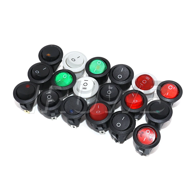1PCS 20MM 12V 24V / 6A 250V / 10A 125V 2/3/4PIN Switch ON/OFF Round Rocker Switch LED illuminated Car Dashboard Dash Boat Van
