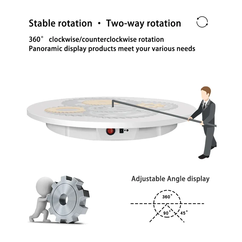 60cm Maksymalne obciążenie 120KG Obrotowy gramofon Zdalne sterowanie Kierunek prędkości Model pokazuje elektryczny gramofon Wyświetlacz produktu