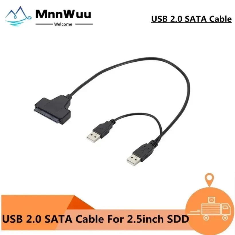 

USB-кабель Sata Адаптер Sata к USB 2.0 Компьютерные кабели Разъемы USB-адаптер Sata Кабель Поддержка 2,5-дюймового жесткого диска SSD HDD