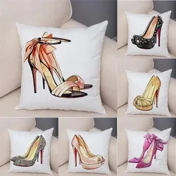 Women's High Heels Pattern Pillowcase Car Ornaments Office Living Room Sofa Home Pillowcase