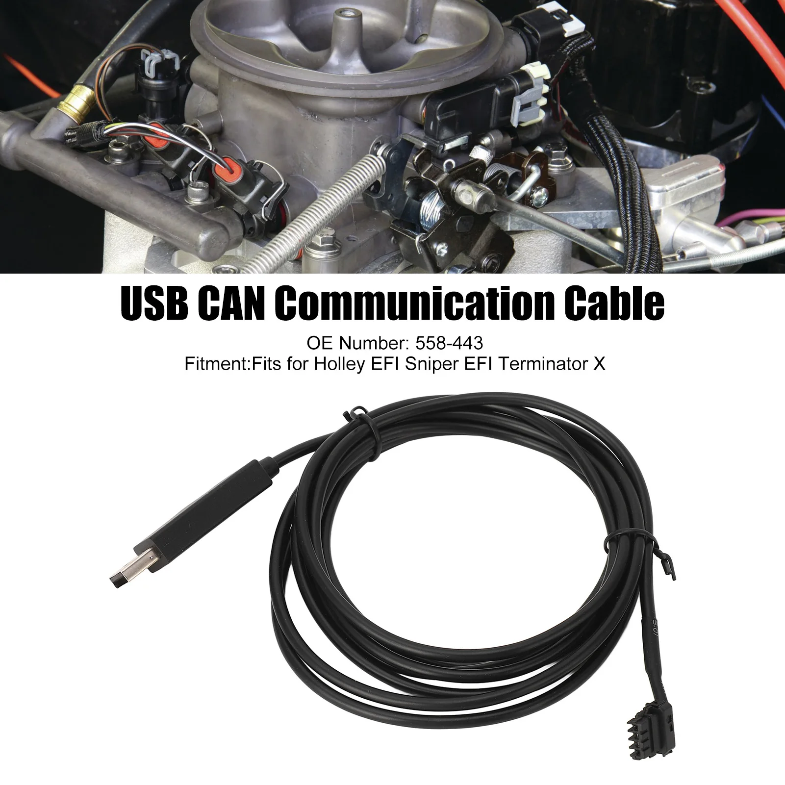 USB CAN Cable 558-443 CAN to USB Dongle Communication Harness Cable for Holley EFI Sniper EFI Terminator X