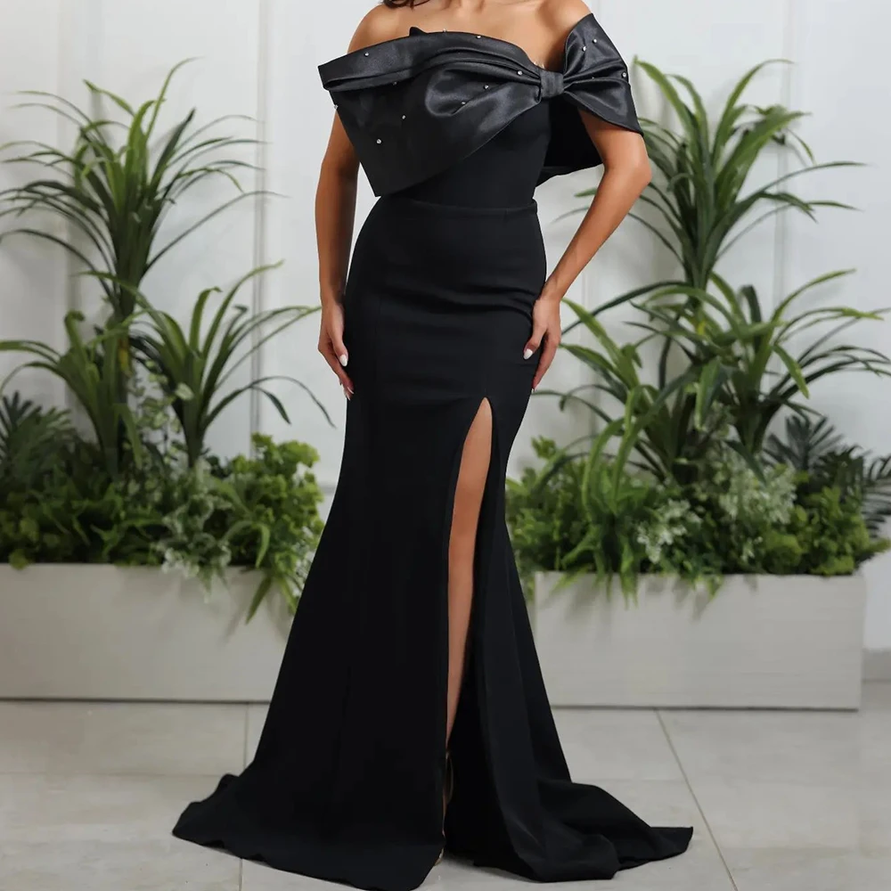 Customized Delicate Straight Floor Length Strapless Jersey Sleeveless Evening Dress Elegant Photo Color vestidos para mujer