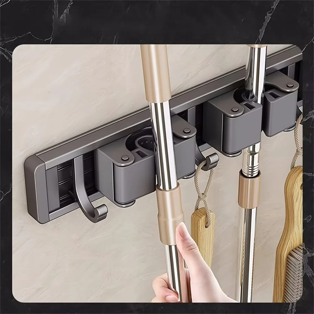 1 Piece Bathroom Kitchen Garage Storage Rack Mop Clip Rack Artifact Mop Wall Clip Broom Mop Hook Buckle Home Accessories