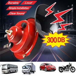 300db Strong Loud Train Horn 12V Car Airhorn Powerful Speaker Motorcycle Police Horns Siren Warning Alarm Signal for Boat Marine