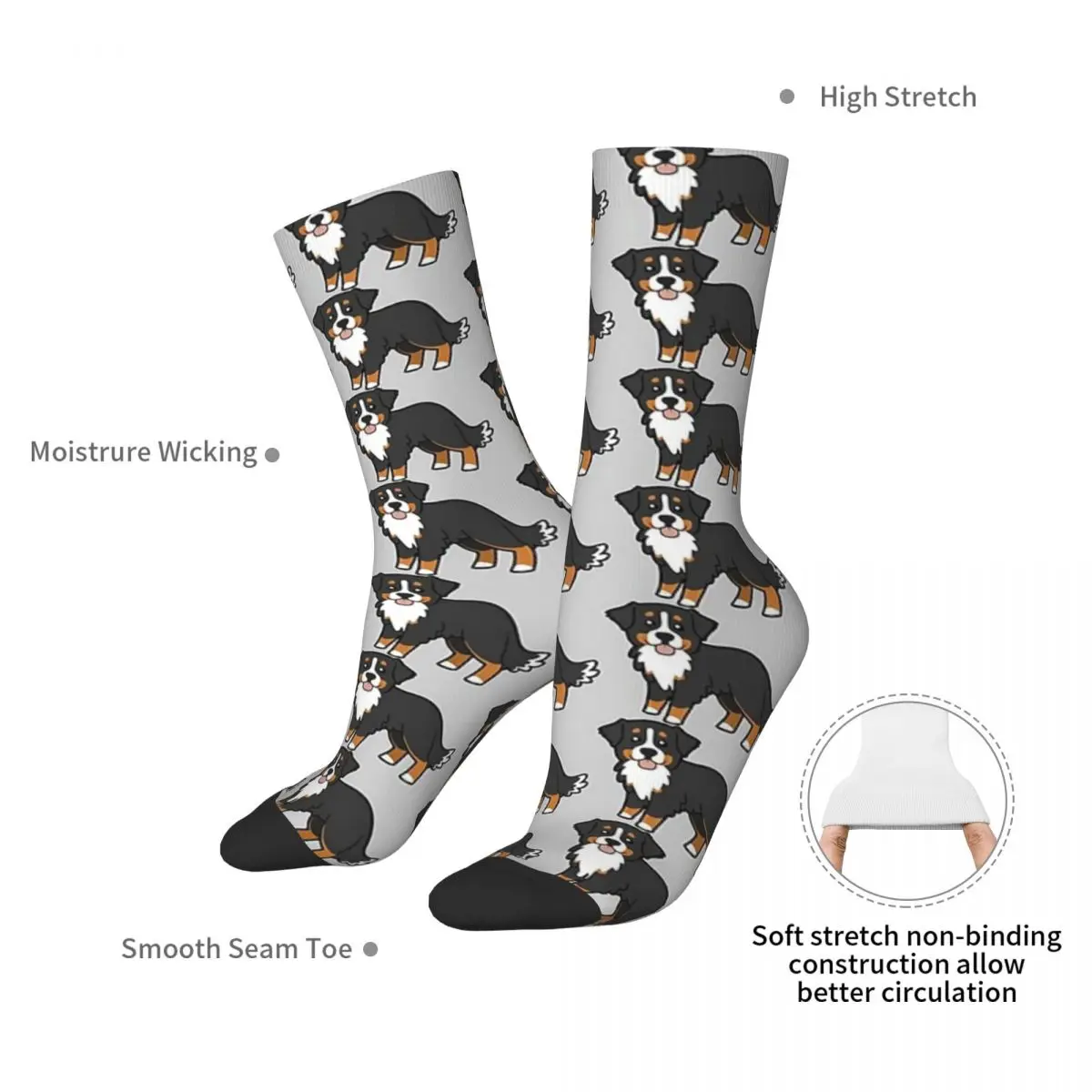 Bernese Mountain Dog. Socks Harajuku Super Soft Stockings All Season Long Socks Accessories for Man's Woman's Birthday Present