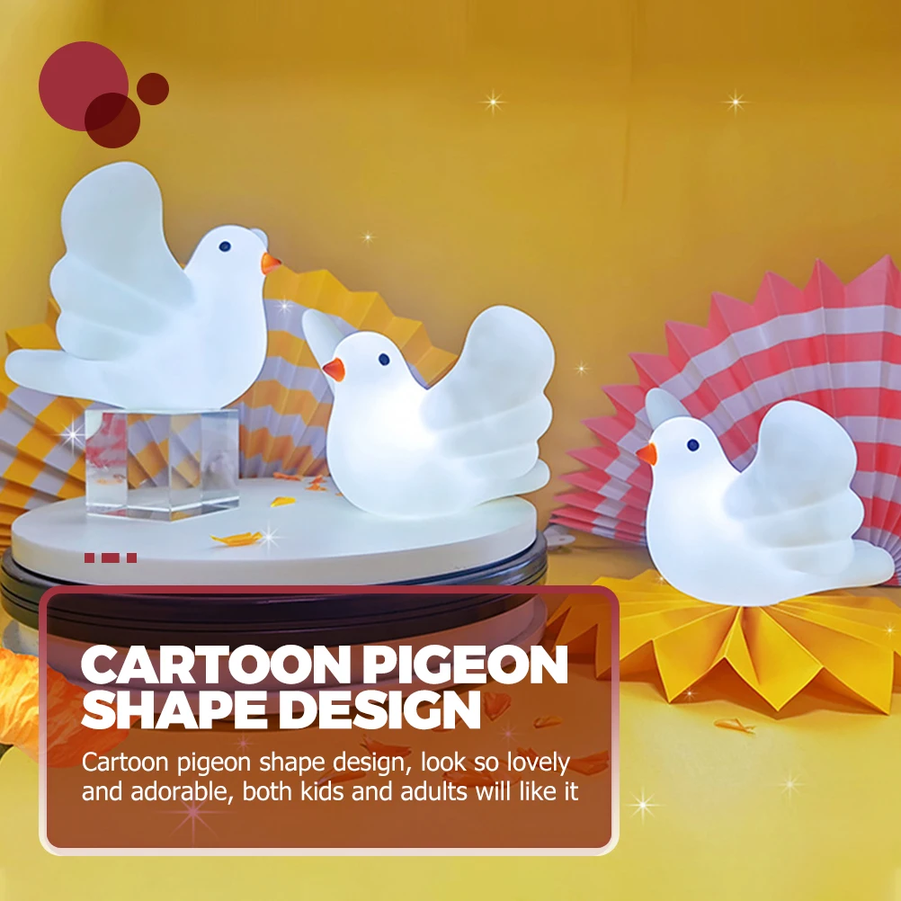 

Cute Cartoon Pigeon Night Light Animal Shape Kids Bedroom Lamp Table Decor Gift For Birthday Wedding Nursery Adorable Design