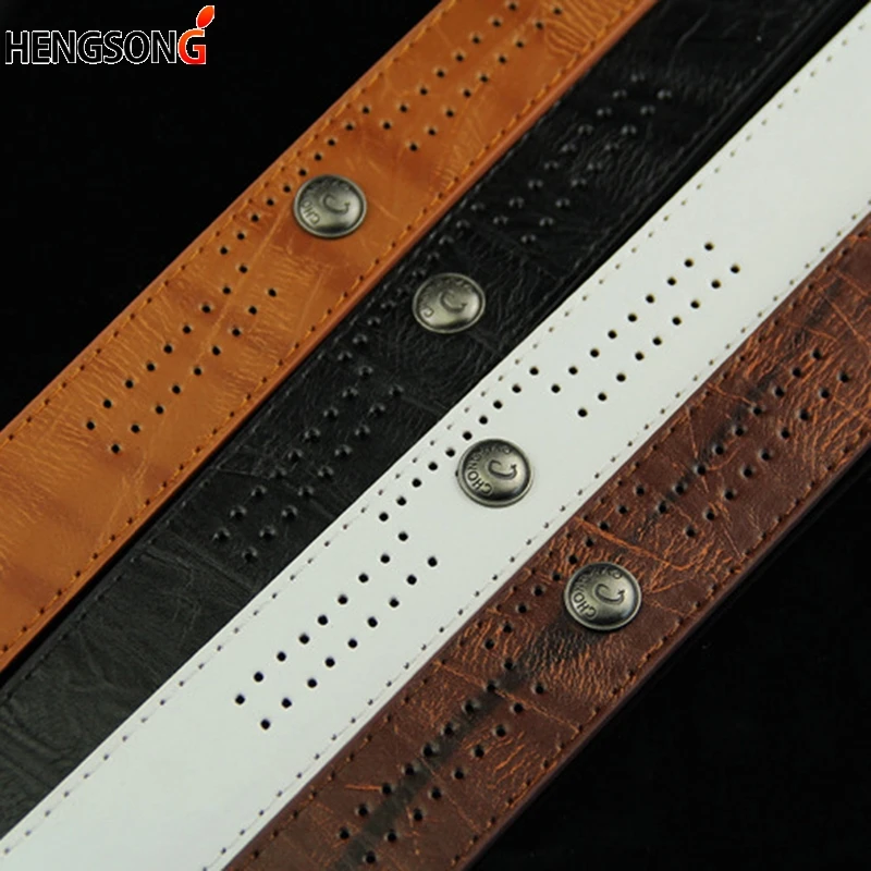 Men's Casual Belt Hollow Rivet Wide PU Leather Belt For New Fashion Strap Male High Quality Jeans Belt Punk Style