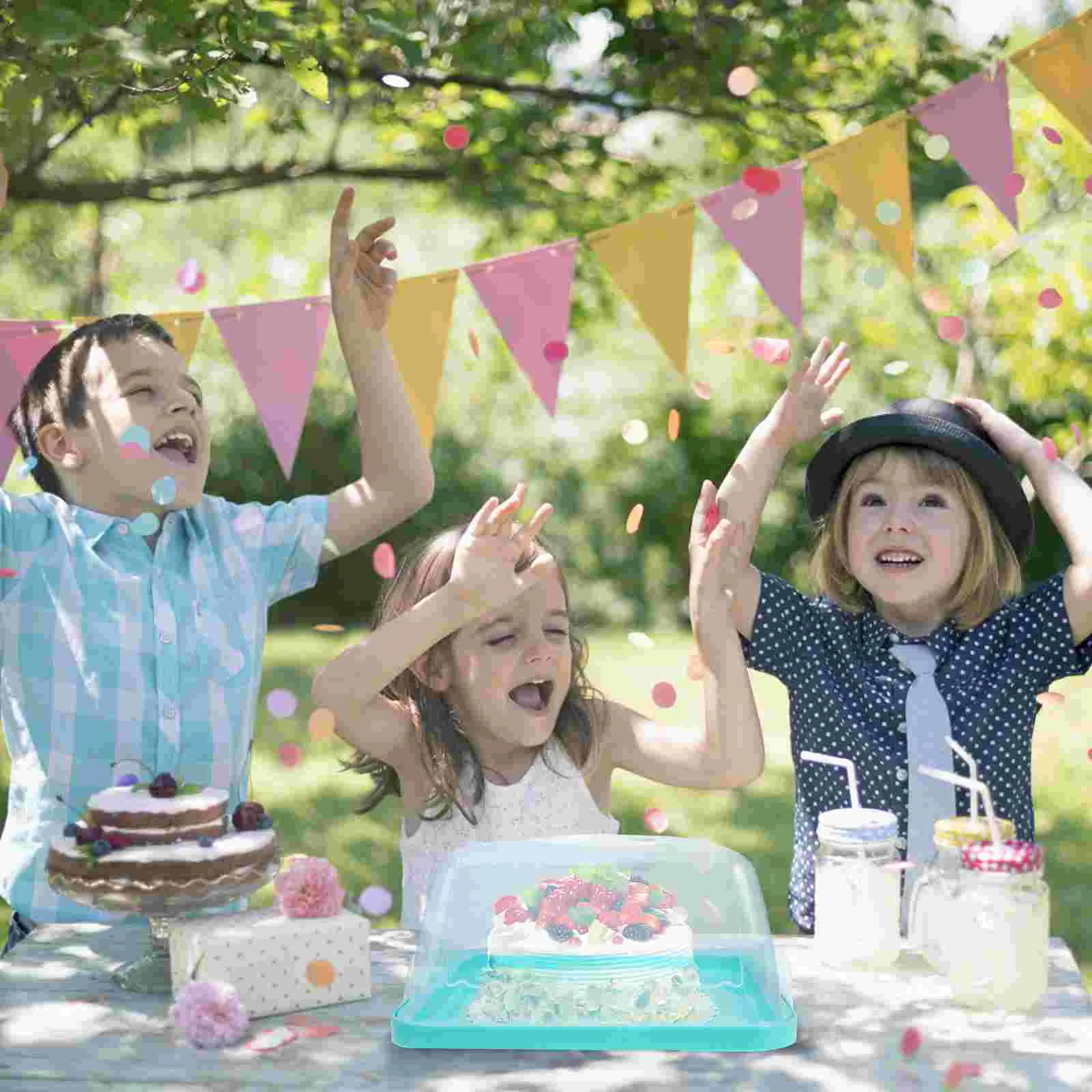 Tragbare Kuchen Box Halter Quadratische Container Tablett Geburtstag Server Träger Transparente Träger Verpackung Display Stand