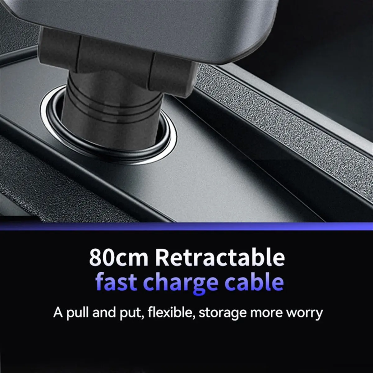 Goodprice Retractable Car Charger with Aromatherapy and Starlight, 5-in-1 USB-C Car Charger, Compatible with for Apple Interface