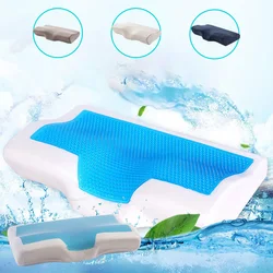 Soft Orthopedic Memory Foam Gel Pillow Core+Pillowcover Summer Cooling Sleep Pillow Anti Eczema Cervical Vertebra Home Bedding