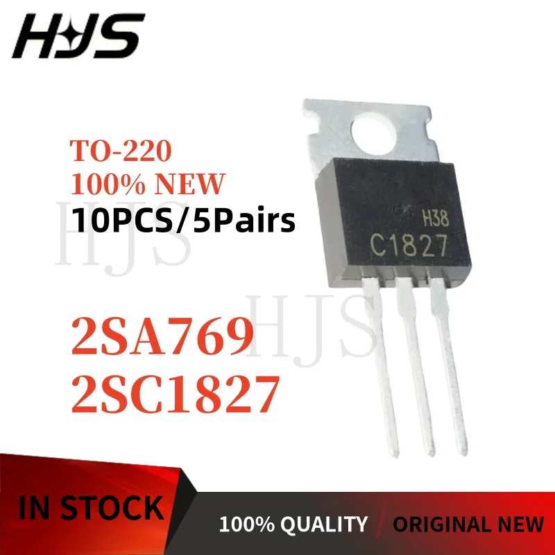 10PCS/5Pairs 100% Brand New and Quality 2SC1827 2SA769 C1827 A769  TO-220 4A 100V Audio Power Amplifier Matching Transistors