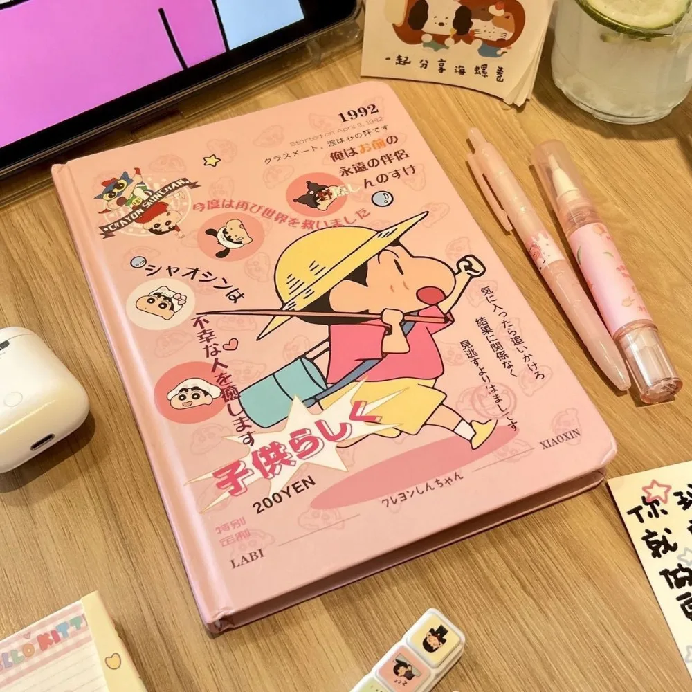 Kawaii Crayon Shin Chan A5 Geschilderd Binnenpagina Notebook Student Leuke Hoge Schoonheid Gedrukt Hand Getrokken Dagboek Meisje Geschenken Speelgoed