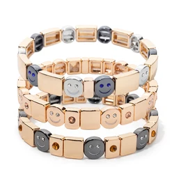 Choice Gold Color Happy Bangle For Women Inlaid Diamond Elastic Bracelets Dice Hand Accessory