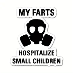 Funny Farts Pattern Sticker Decal Bumper Sticker 5x 4.46, Cartoon Irregular Self-adhesive Stickers