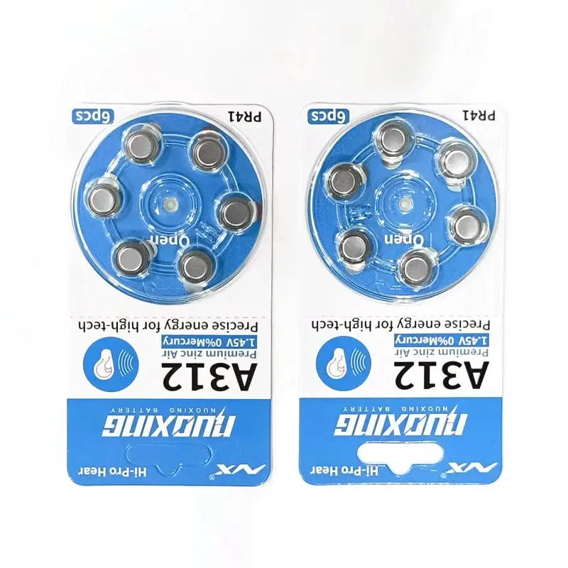 

120 шт. аккумуляторы для слуховых аппаратов 1,45 В, высокая производительность 312 312A A312 PR41. Аккумулятор для слуховых аппаратов BTE CIC RIC OE