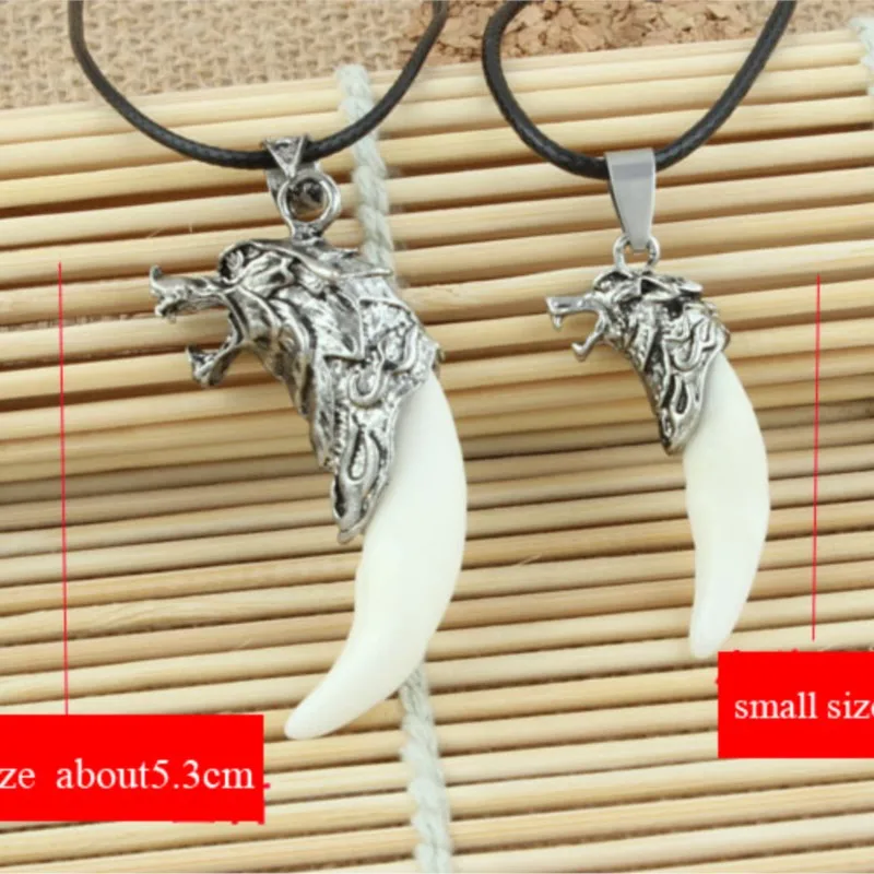 quality Wolf Tooth Pendant Necklace Vintage Dragon Titanium Pendant Men Jewelry Tribal cool punk rock Rider party birthday gift