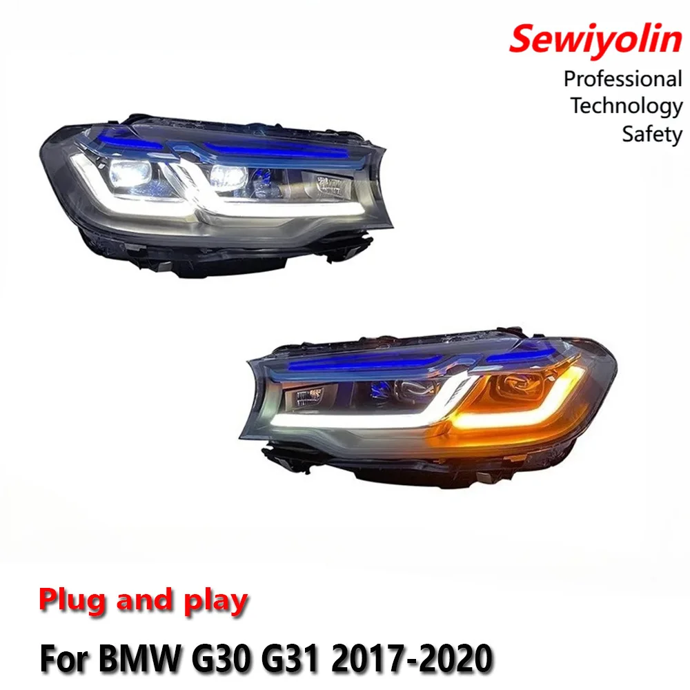 

Автомобильные аксессуары: светодиодные фары для BMW G30 G31 G38, 2017-2021, 5 серии, 530i, 525i, M5, G38, передние фары, дневные ходовые огни, сигнальные огни