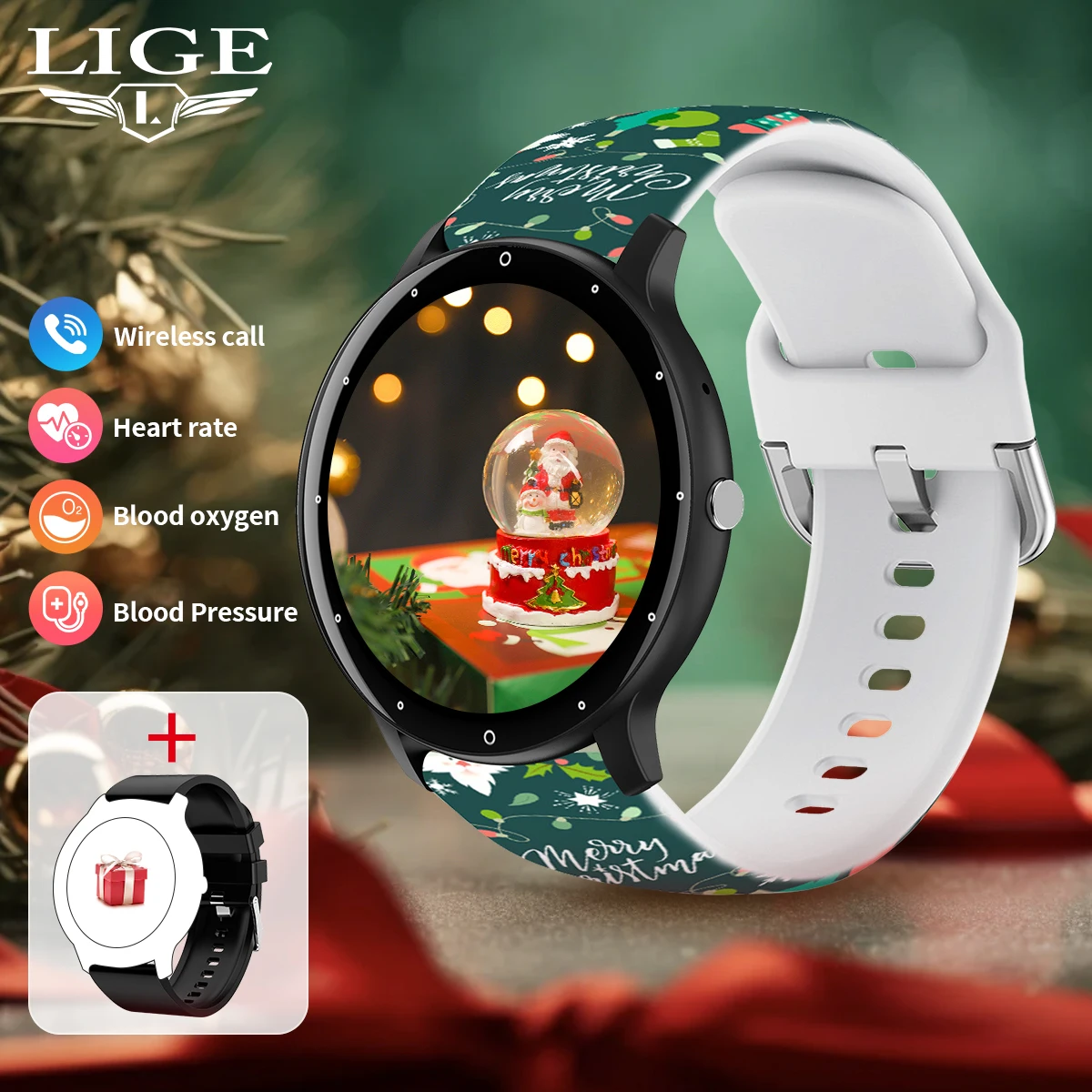 

LIGE New Christmas Gift Smart Watch Men Full Touch Screen Sport Fitness Watch Waterproof BT Call For Android ios Smartwatch Men