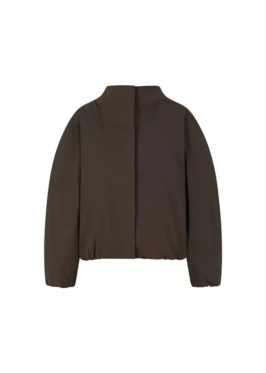 심플한 출퇴근용 면 재킷 스탠드 칼라 다용도 여성용 가을 겨울 신상품