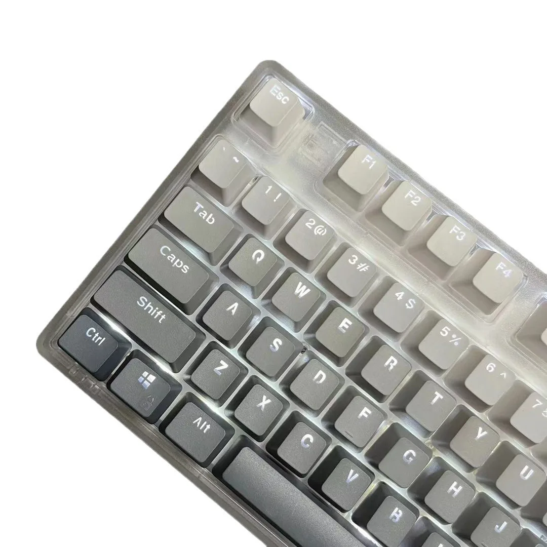 

Mechanical keyboard fully transparent white light blush side engraving computer game office e-sports cable