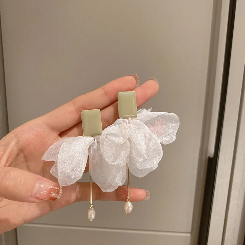 Flower Series Earrings for Women Versatile Fairycore Drop Earrings Fashion Luxurious High-end Jewelry Girls\' Night