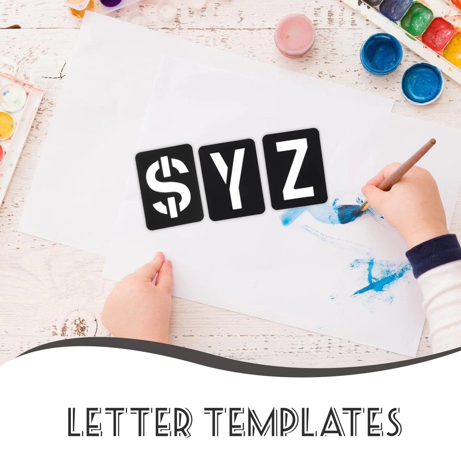 

1 set 1 Set Stencils For Painting On Wood Reusable Craft Plastic Letters Bulk Large Alphabet Patterns Wall Stencils Spray Letter