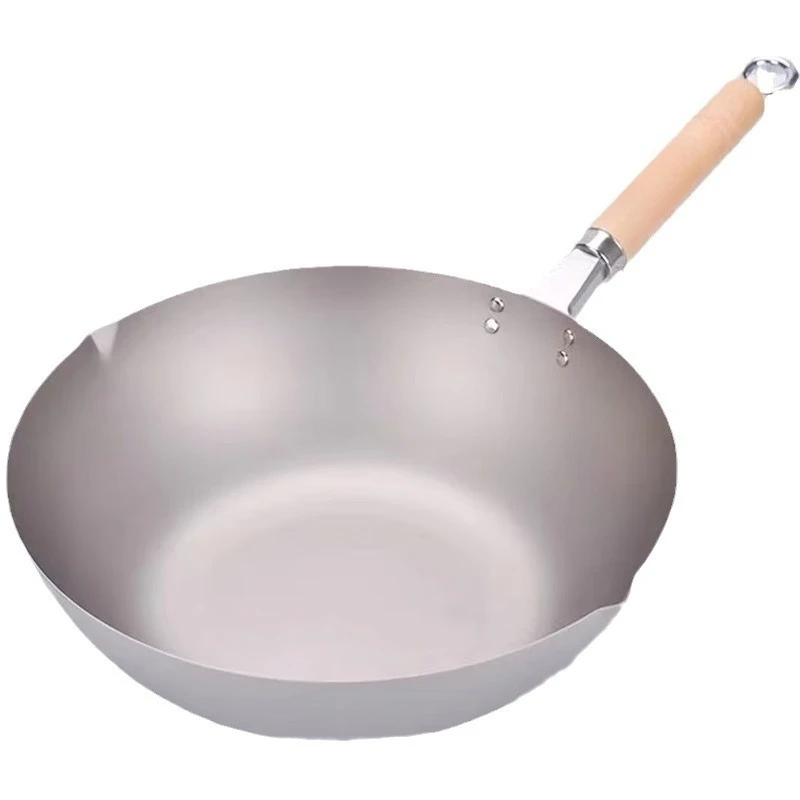 

Ultra light pure titanium wok uncoated and rust free titanium wok