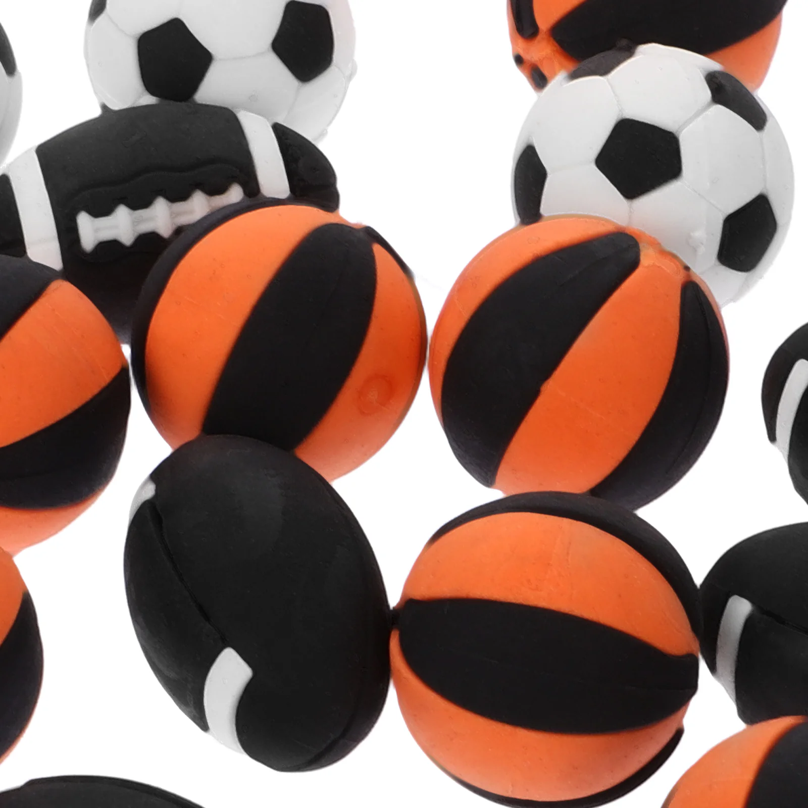 25 Pcs Simulation Ball Small Eraser Tiny Pencil Birthday Present Decorative Balls House Ornament Football Basketball Rugby