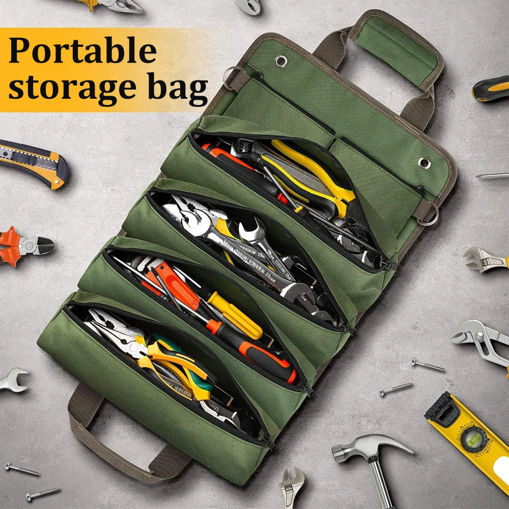 Multi-Purpose Hardware Tool Roll Bag Professional Multi-Pocket Roll Storage Bag Portable Storage Bag Waterproof Storage Bag