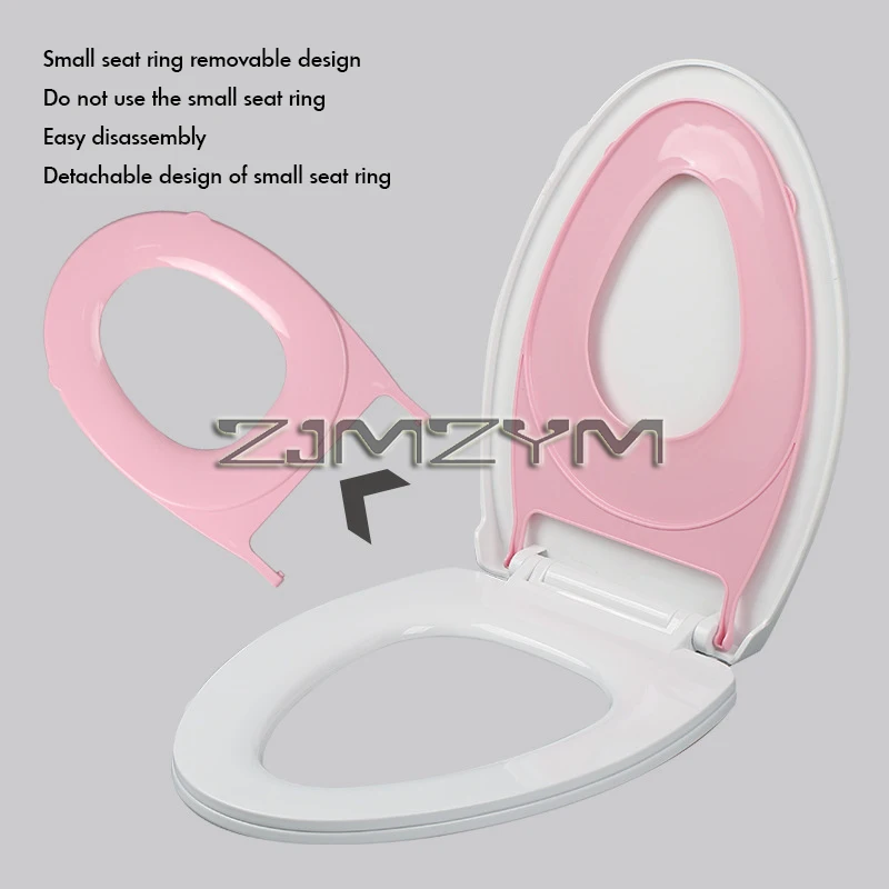 Universal Thickening Toilet Seat Lid, Slow Drop Cover, Toilet Accessories, Household, 1Pc